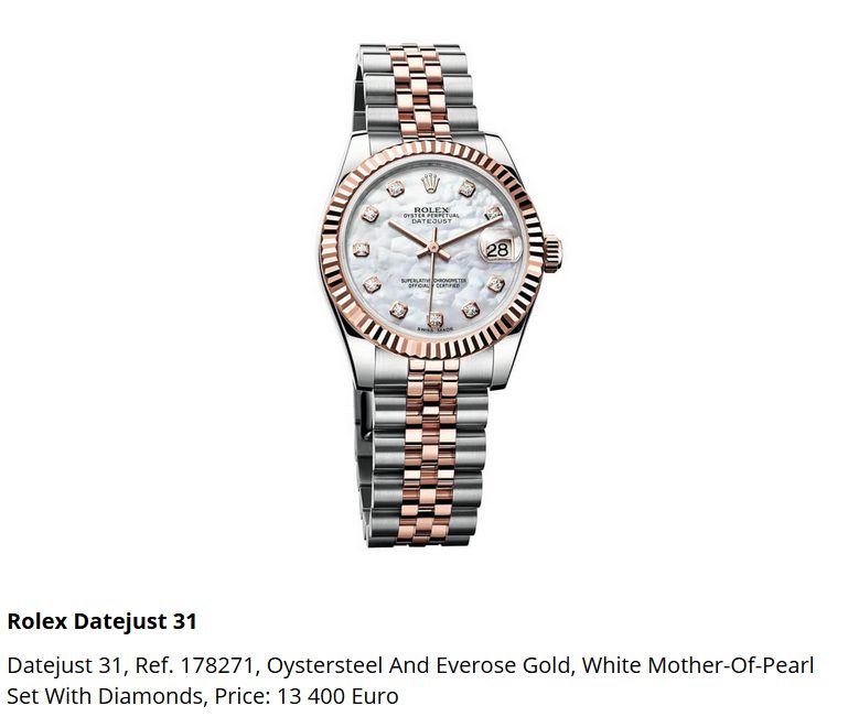 Giá đồng hồ Rolex Datejust 31, Ref. 178271