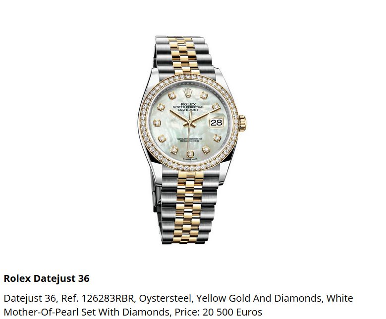 Giá đồng hồ Rolex thụy sĩ Datejust 36 Ref. 126283RBR