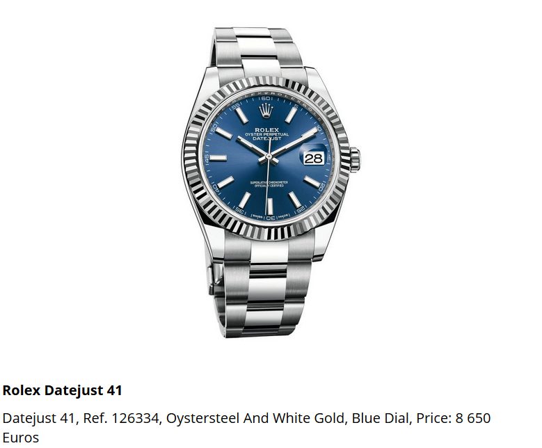 Giá đồng hồ Rolex Datejust 41, Ref. 126334