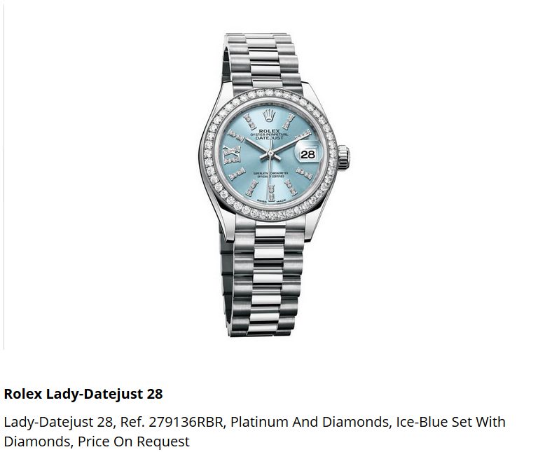 Giá đồng hồ Rolex thụy sĩ Lady-Datejust 28, Ref. 279136RBR