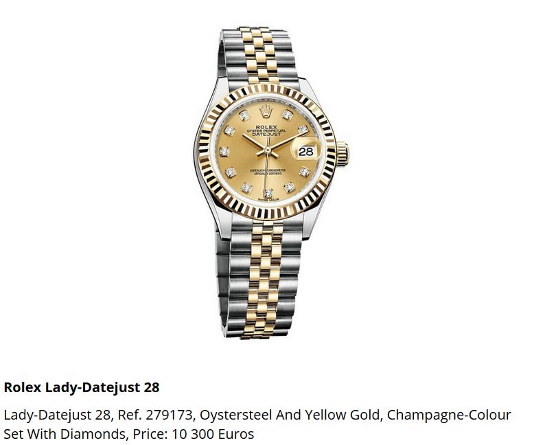 Giá đồng hồ Rolex thụy sĩ Lady-Datejust 28, Ref. 279173