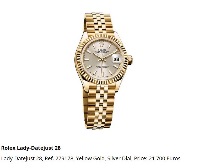 Giá đồng hồ Rolex thụy sĩ Lady-Datejust 28, Ref. 279178