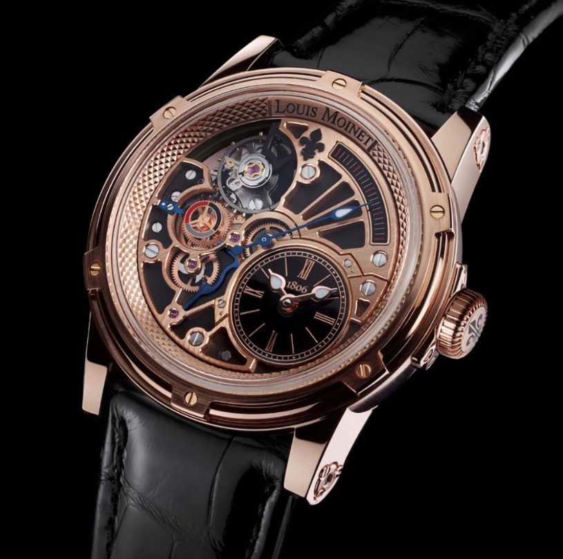 ĐỒng hồ Louis Moinet Tempograph Chrome Rose Gold mặt số màu đen