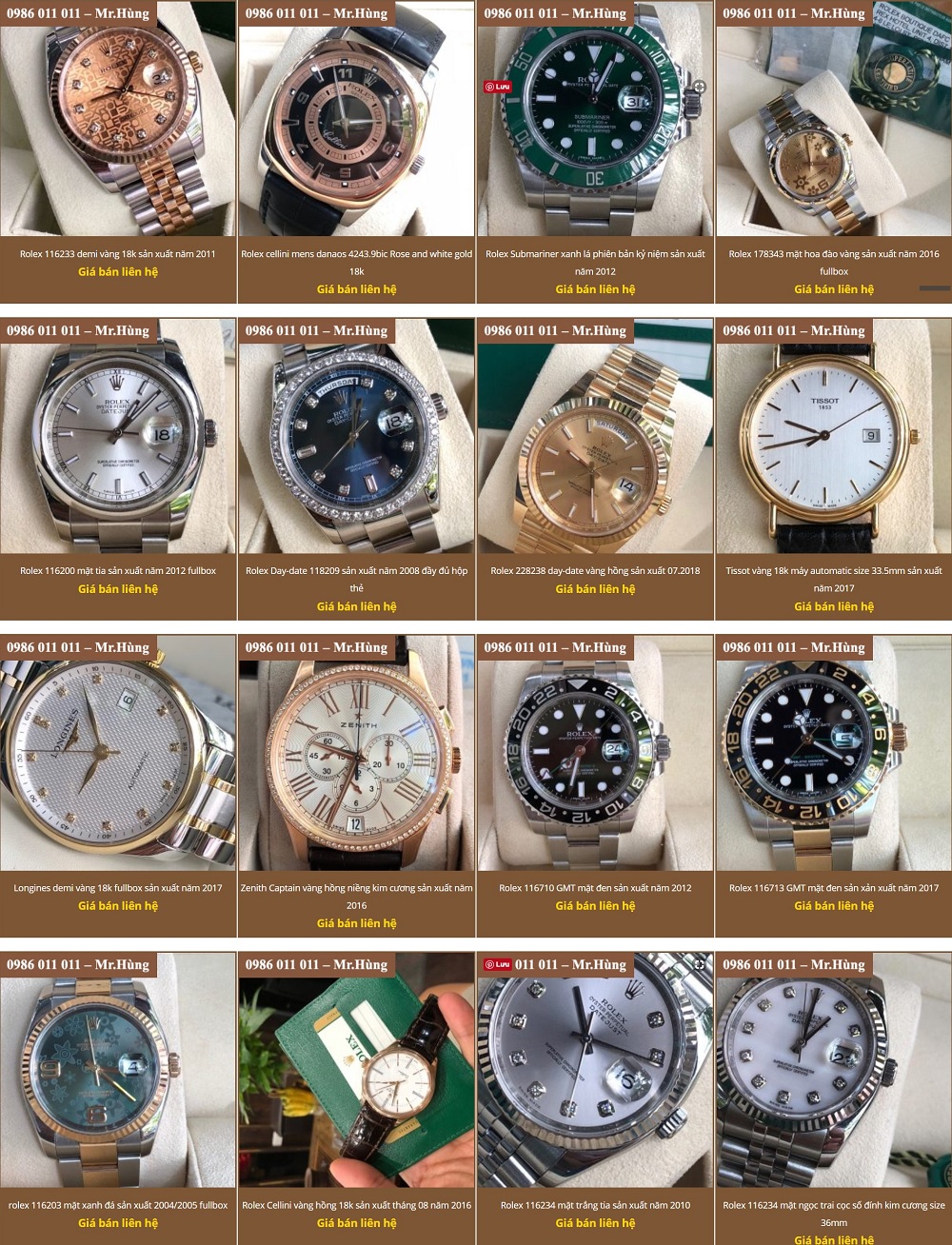Bộ sưu tập đồng hồ sang trọng tại cửa hàng đồng hồ Lương Gia