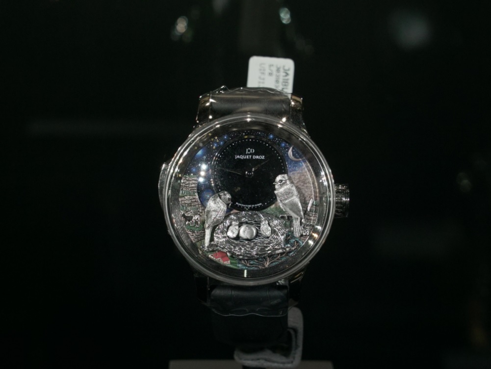 Jaquet Droz Loving Bird với tính năng điểm chuông báo giờ và Rối cơ khí