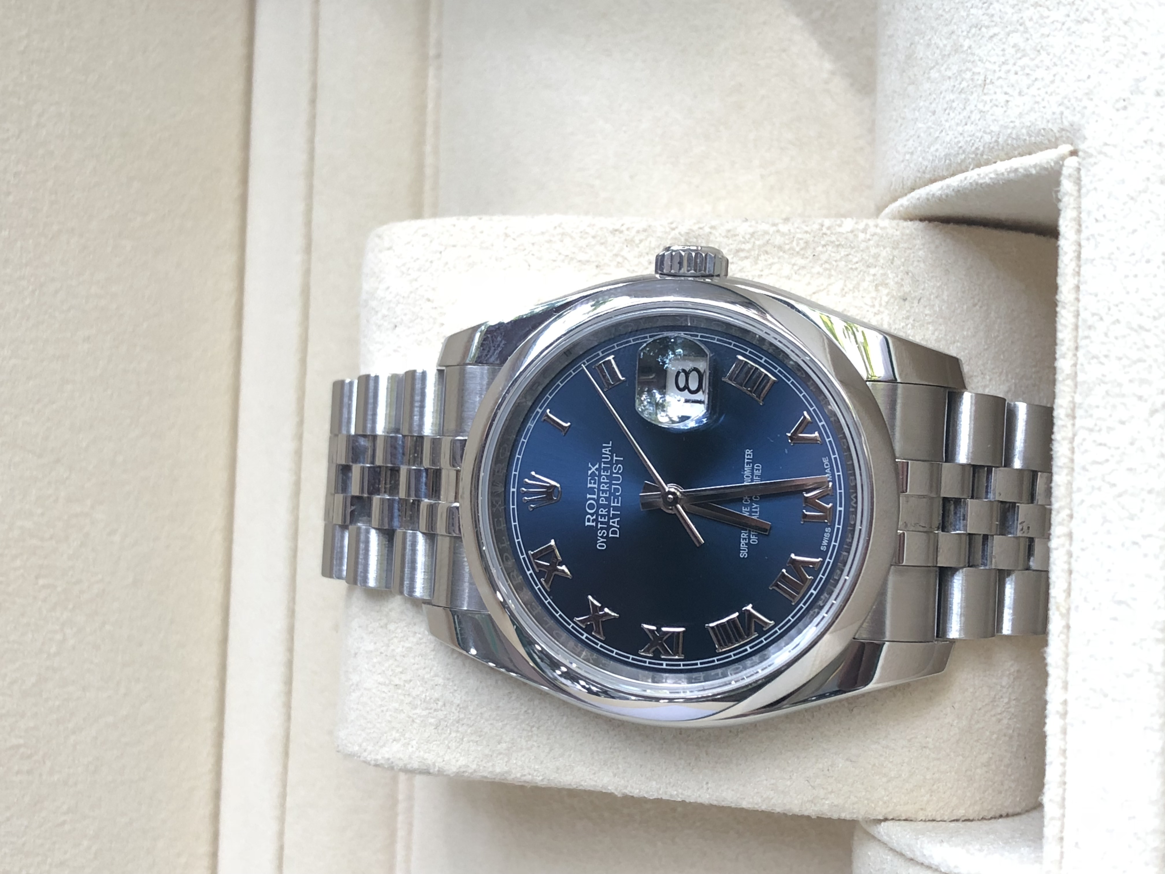 Rolex 116200 vỏ thép mặt tia xanh sản xuất 2016 - 2017-1