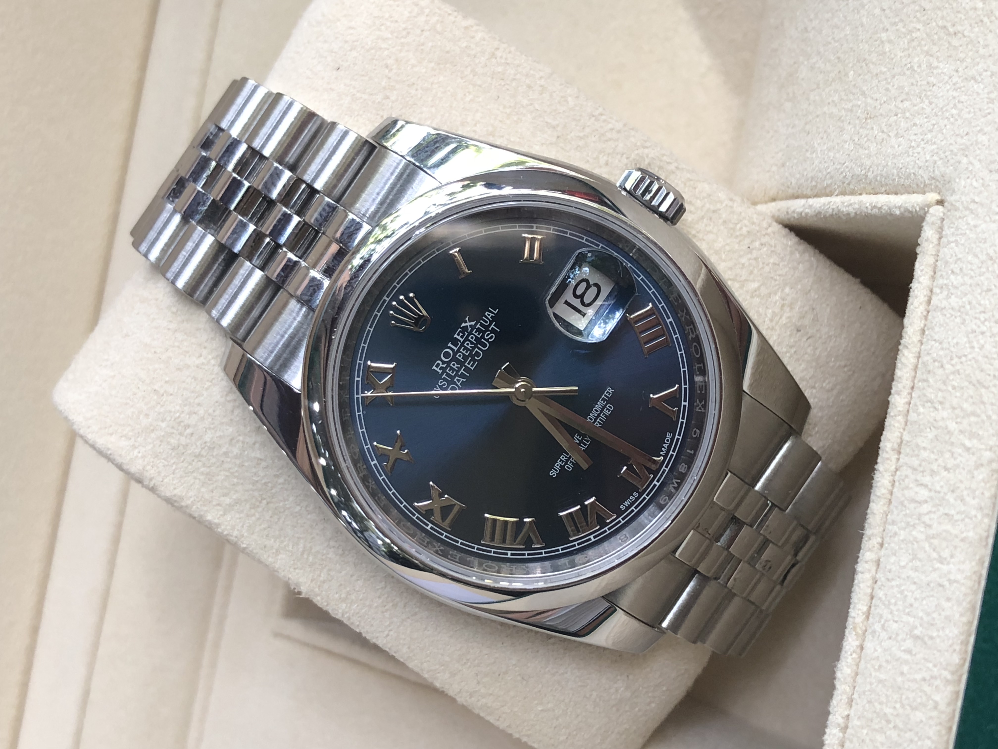 Rolex 116200 vỏ thép mặt tia xanh sản xuất 2016 - 2017-2