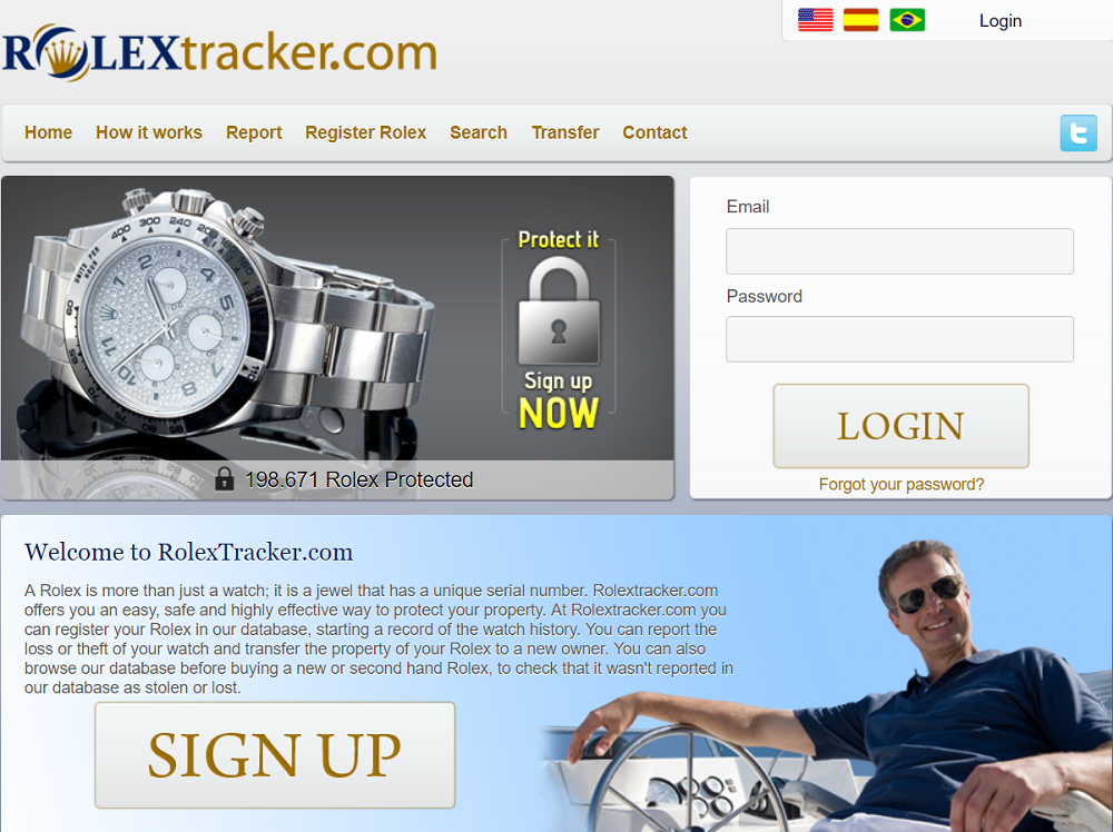 Giao diện website RolexTracker.com