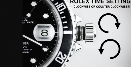 Hướng vương miện để cài đặt thời gian trên đồng hồ Rolex