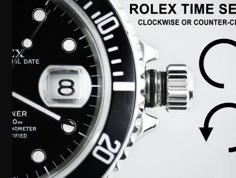 Hướng vương miện để cài đặt thời gian trên đồng hồ Rolex