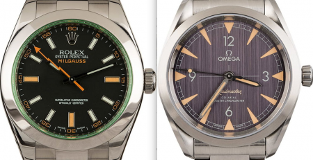 Đánh giá đồng hồ chống từ Rolex Milgauss vs Omega Railmaster