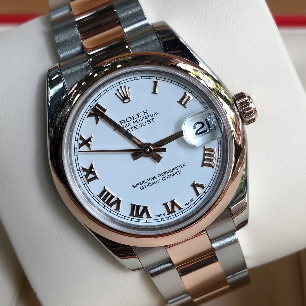 Rolex Lady-Datejust 178241 mặt trắng Everose Gold & Oystersteel