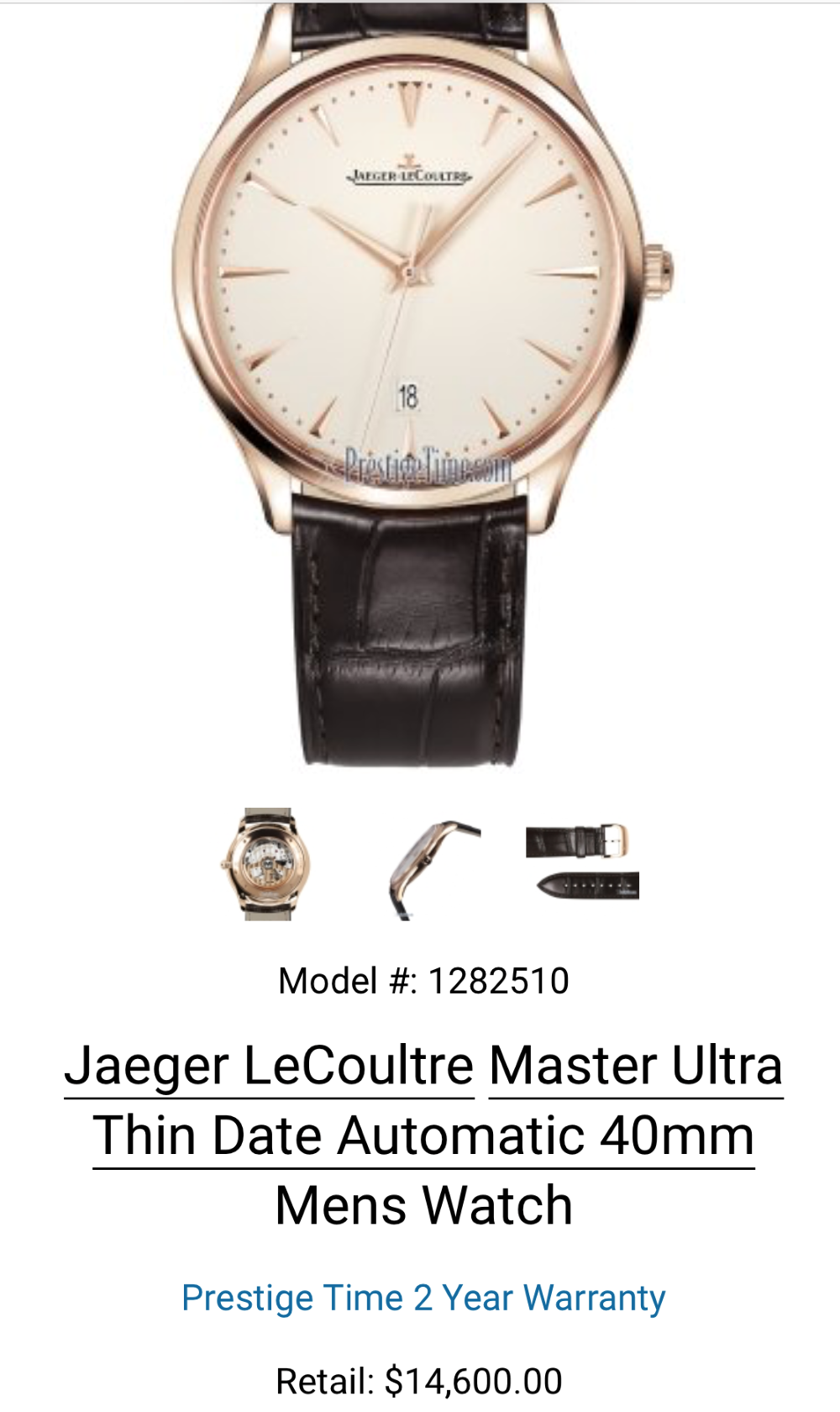 Jaeger-LeCoultre 1282510 Master Ultra Thin Date Pink Gold