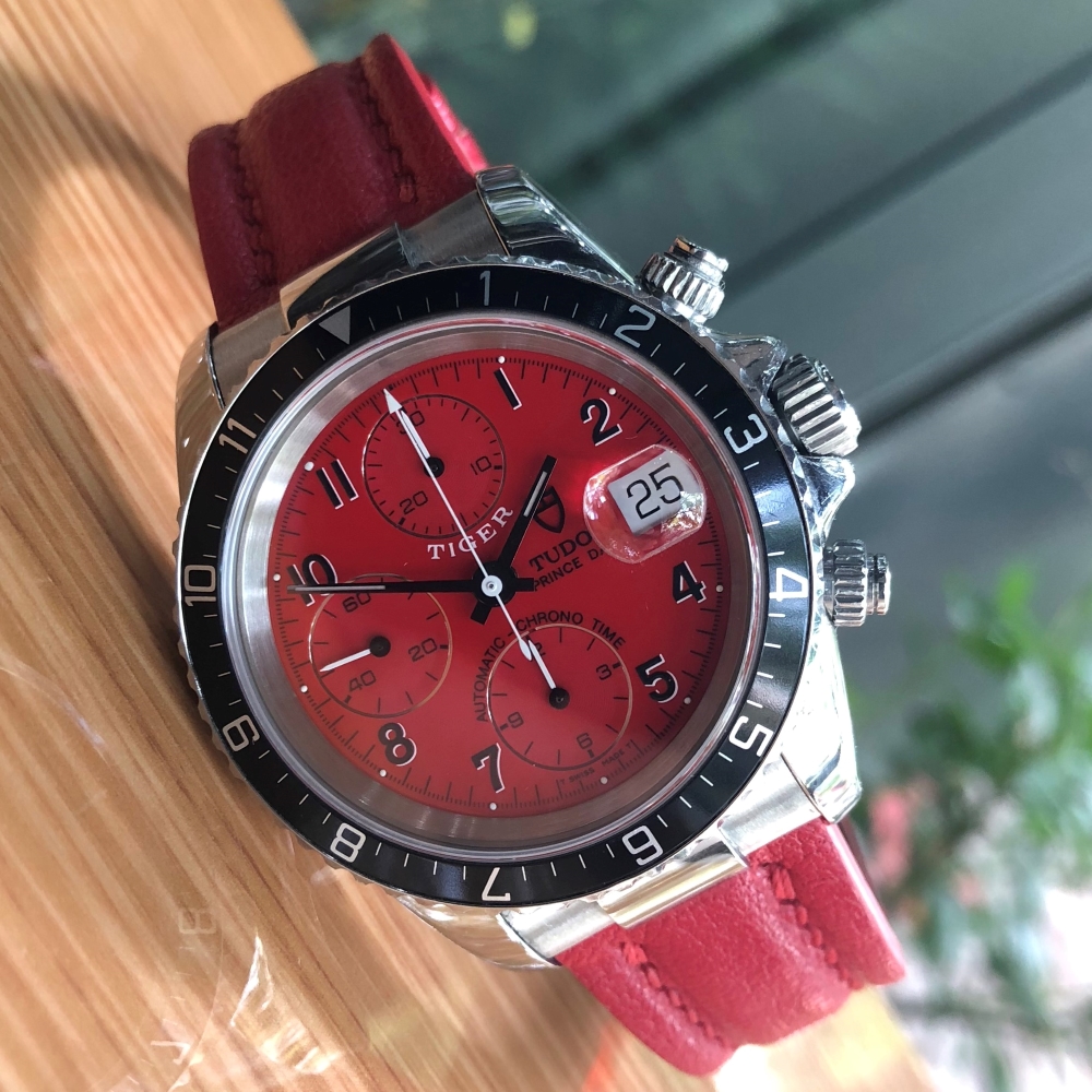 Tudor Tiger Woods Prince Date Chronograph Steel Red Dial 79260