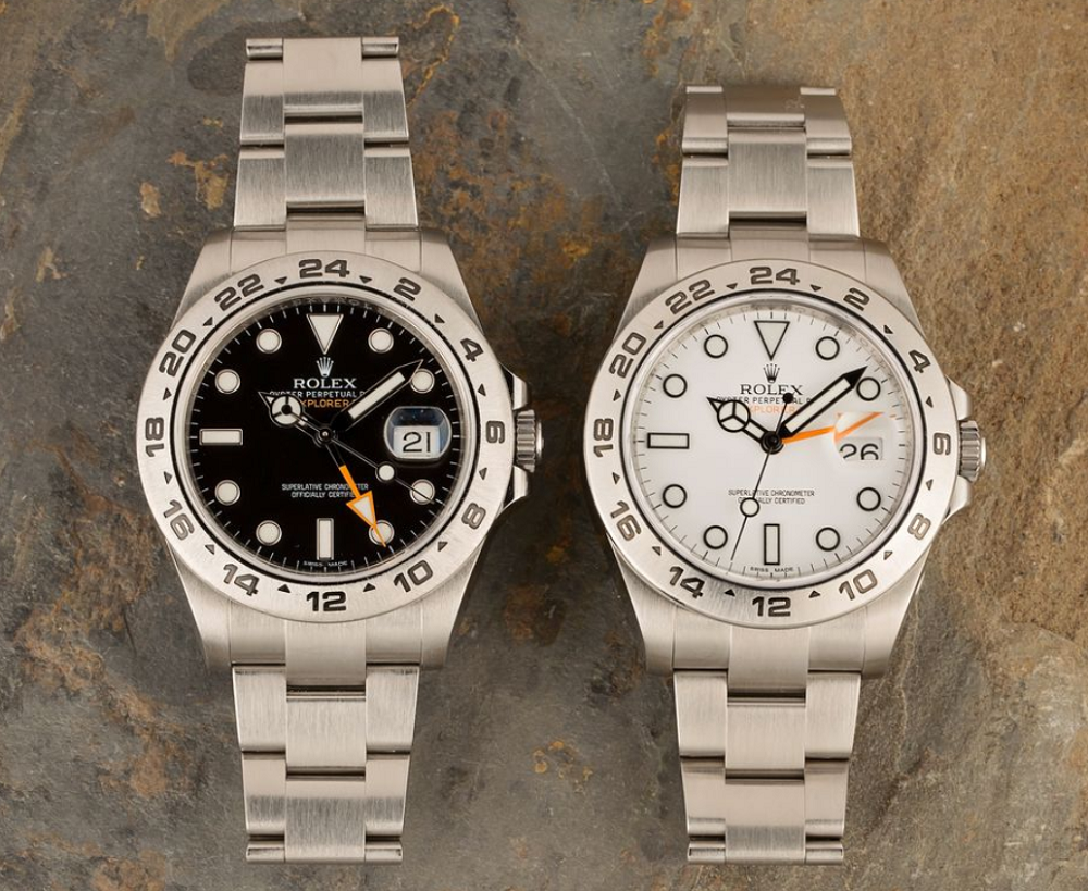 Đồng hồ Rolex Explorer 216570 mặt số đen và trắng