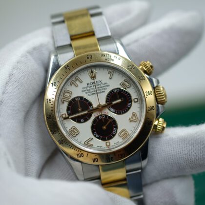 Đồng hồ Rolex Daytona Mặt số Panda Chronograph Demi vàng 18k Size 40mm