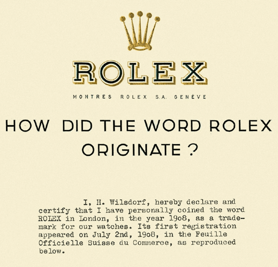 Sự xuất hiện của tên ROLEX