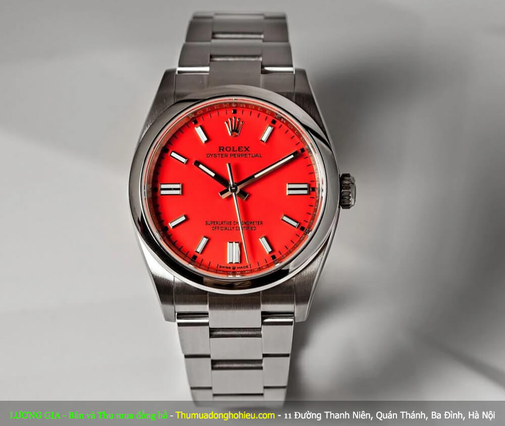 Đồng hồ Rolex Oyster Perpetual 36 Ref. 126000 - Mặt số đỏ san ho