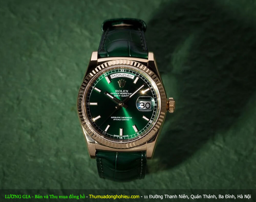Đồng hồ Rolex mặt xanh Day-Date 36 Ref. 118138