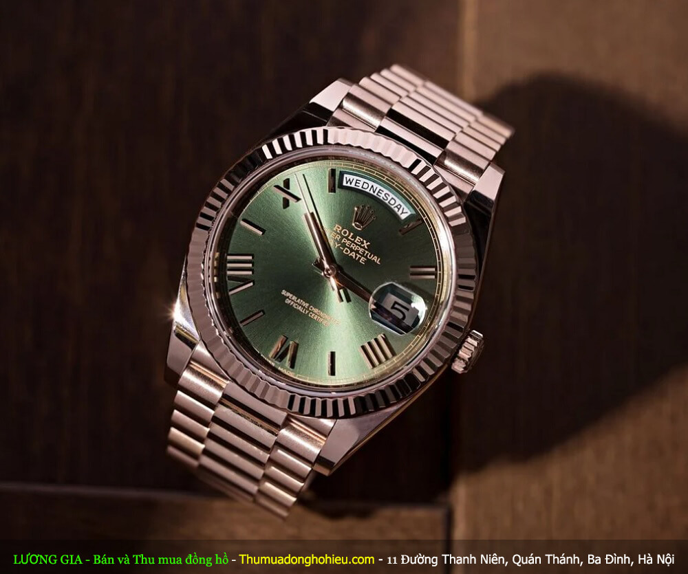Đồng hồ Rolex mặt xanh lá cây Day-Date 40 Everose Ref. 228235