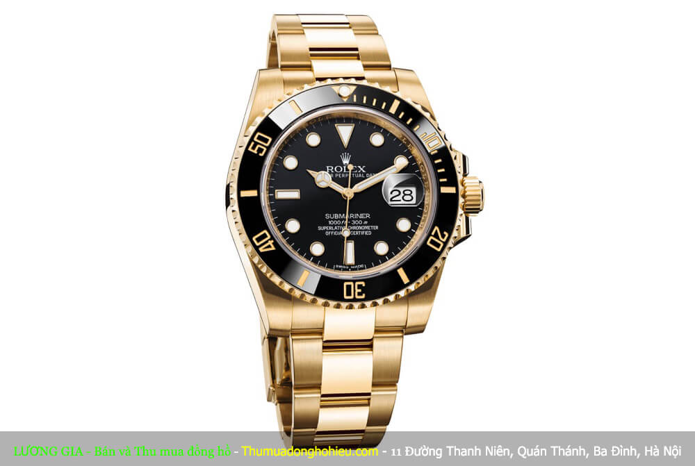 Đồng hồ Rolex vàng nguyên khối kết hợp với các chi tiết màu đen