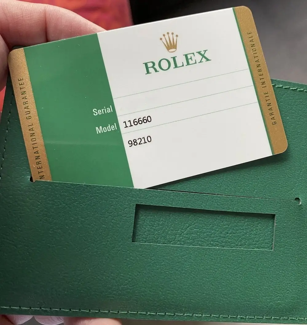 Thẻ bảo hành Rolex