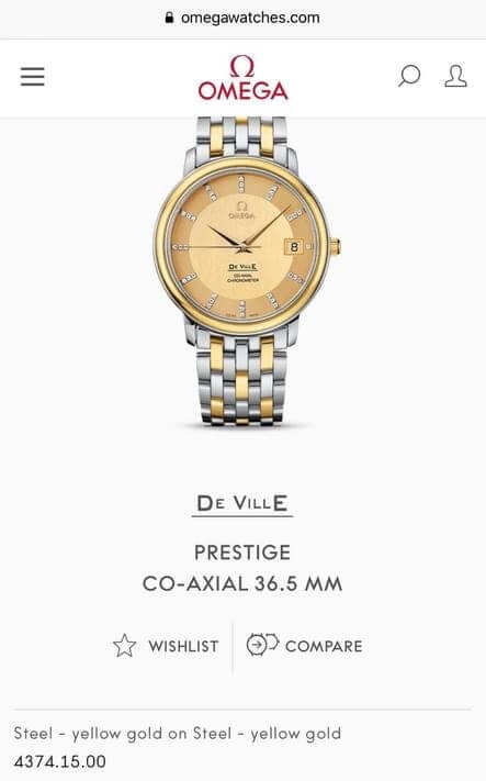 Đồng hồ Omega De-Ville Prestige Co-Axial 4374.15.00
