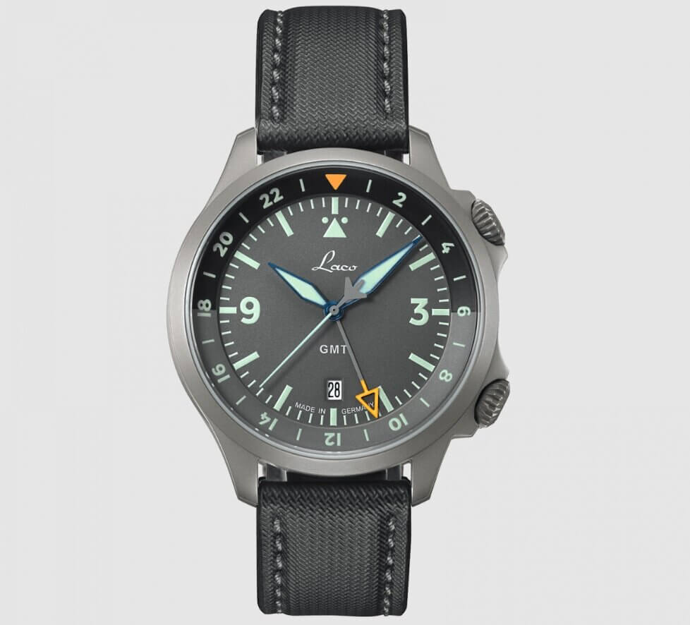 Đồng hồ Laco Pilot Special Model Frankfurt GMT Grau