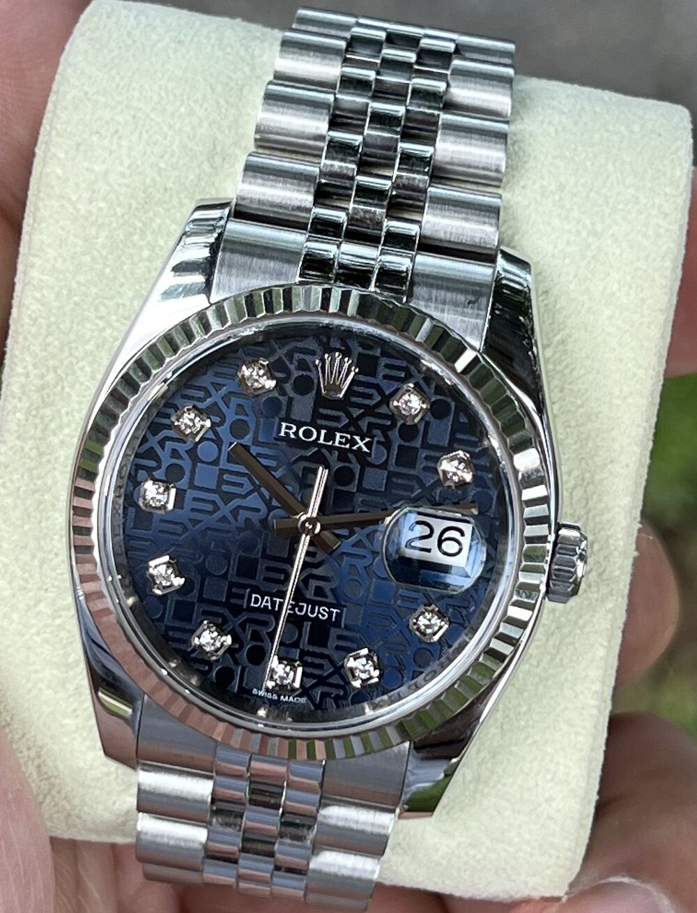 Đồng hồ Rolex Datejust 36 116234 Mặt vi tính xanh Fullbox 2015