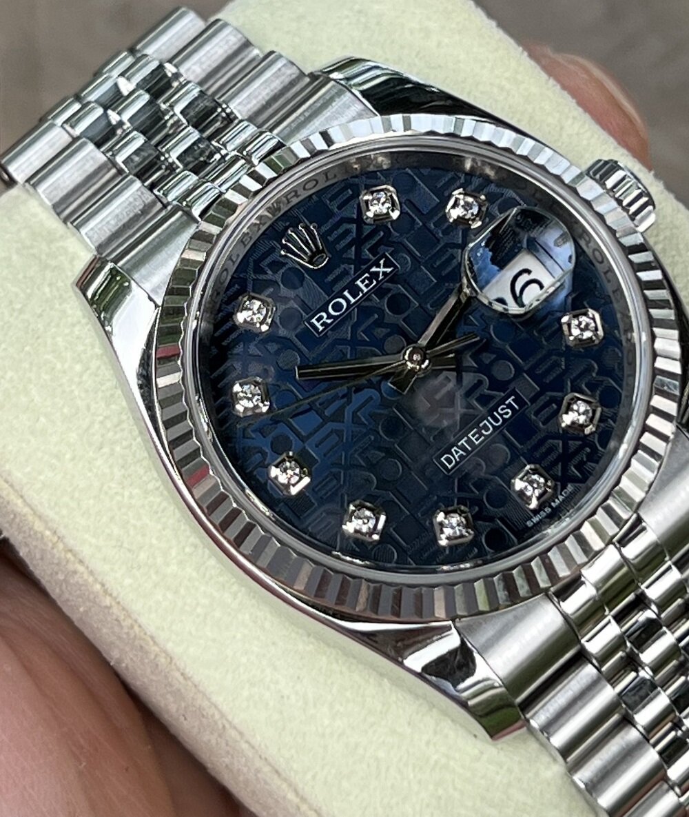 Đồng hồ Rolex Datejust 36 116234 Mặt vi tính xanh Fullbox 2015