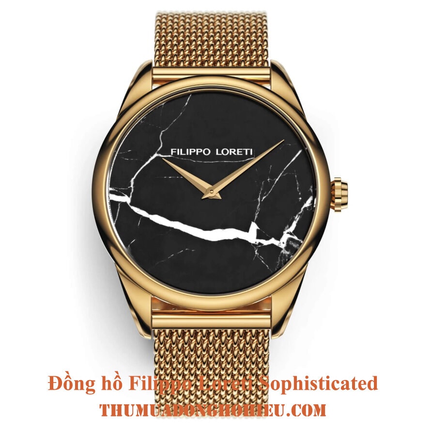 Đồng hồ Filippo Loreti Marble Black Gold Mesh