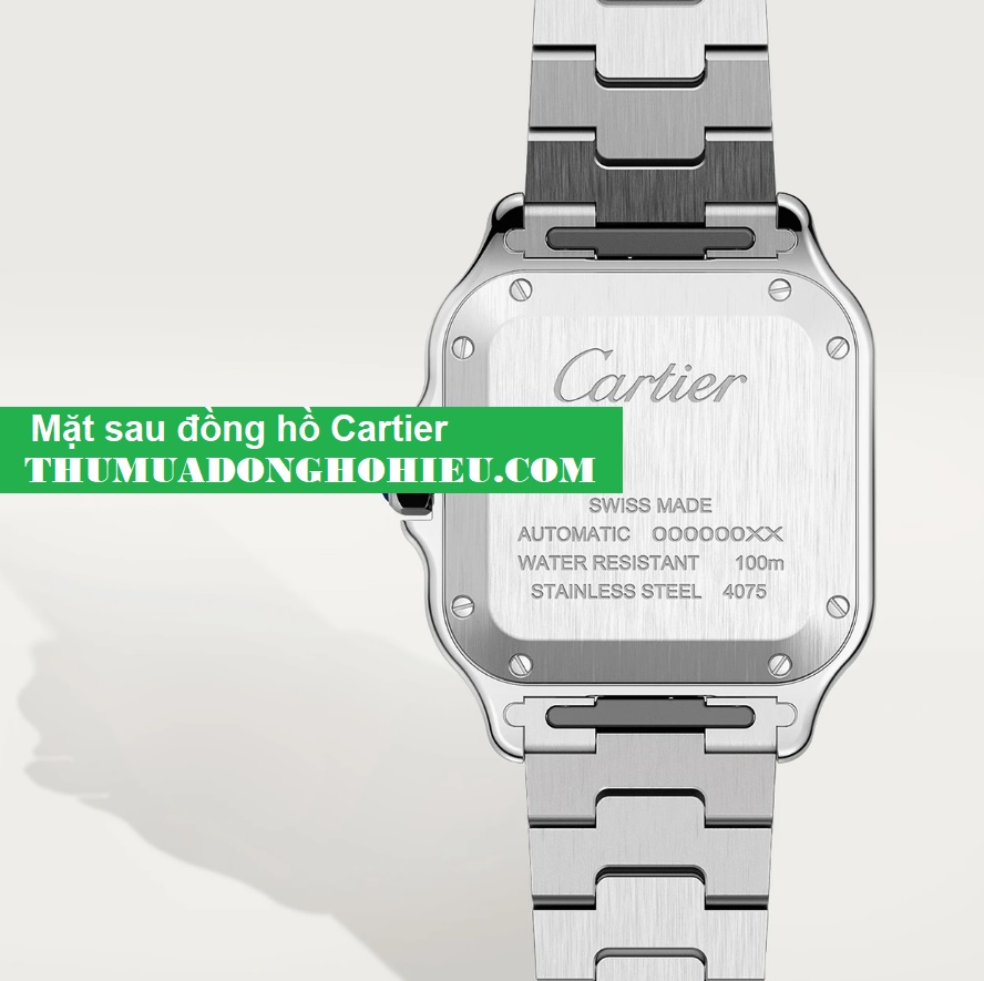 Xác thực của đồng hồ Cartier - Mặt sau