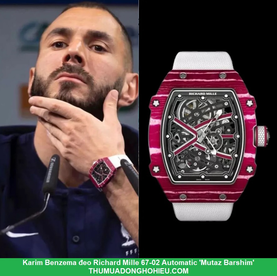 Karim Benzema: Đồng hồ Richard Mille 67-02 Automatic 'Mutaz Barshim'