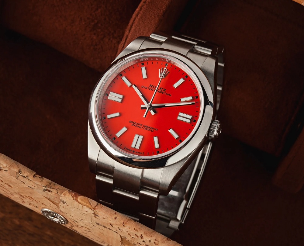 Đồng hồ Rolex Oyster Perpetual 36mm Mặt số màu đỏ san hô