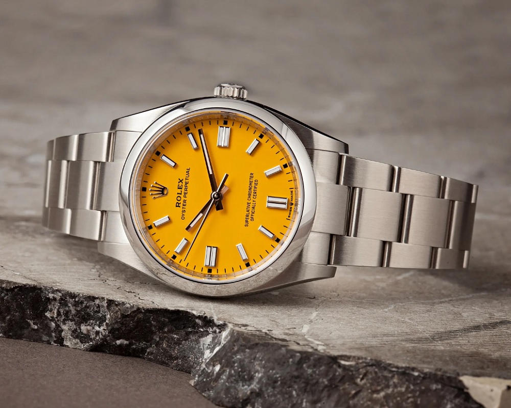 Đồng hồ Rolex Oyster Perpetual 36mm Mặt số màu vàng