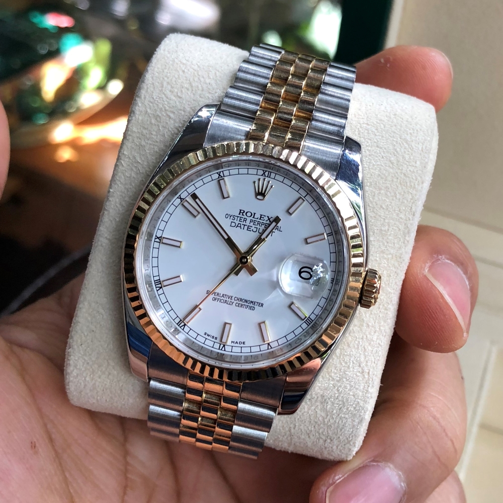 Đồng hồ Rolex Datejust 36 116233 Mặt số trắng men
