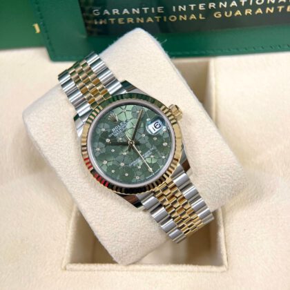 Đồng hồ Rolex Lady-Datejust 278273-0032 Mặt họa tiết hoa xanh Olive