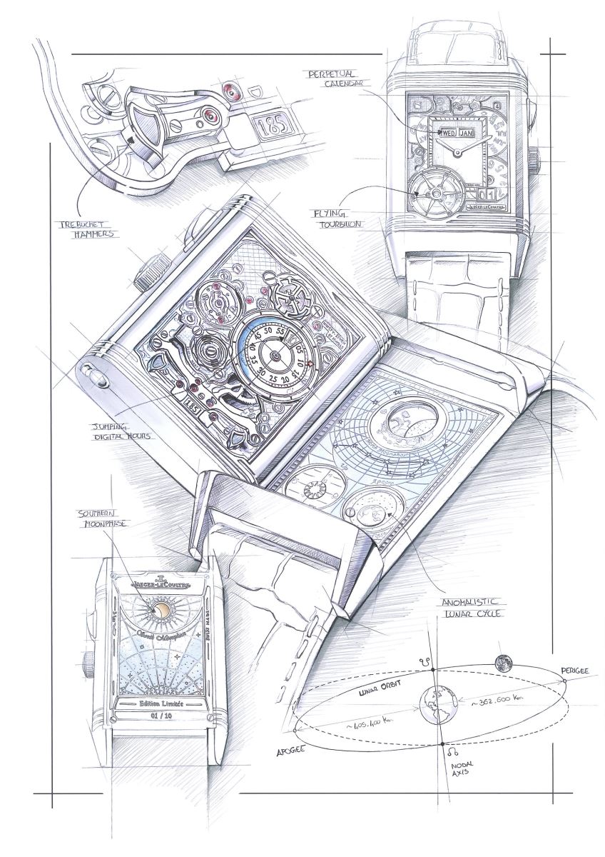 Bản phác thảo đồng hồ Jaeger LeCoultre Reverso