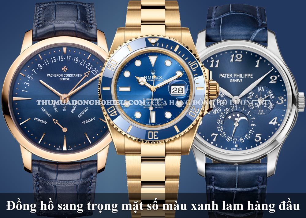 Đồng hồ sang trọng với mặt số màu xanh