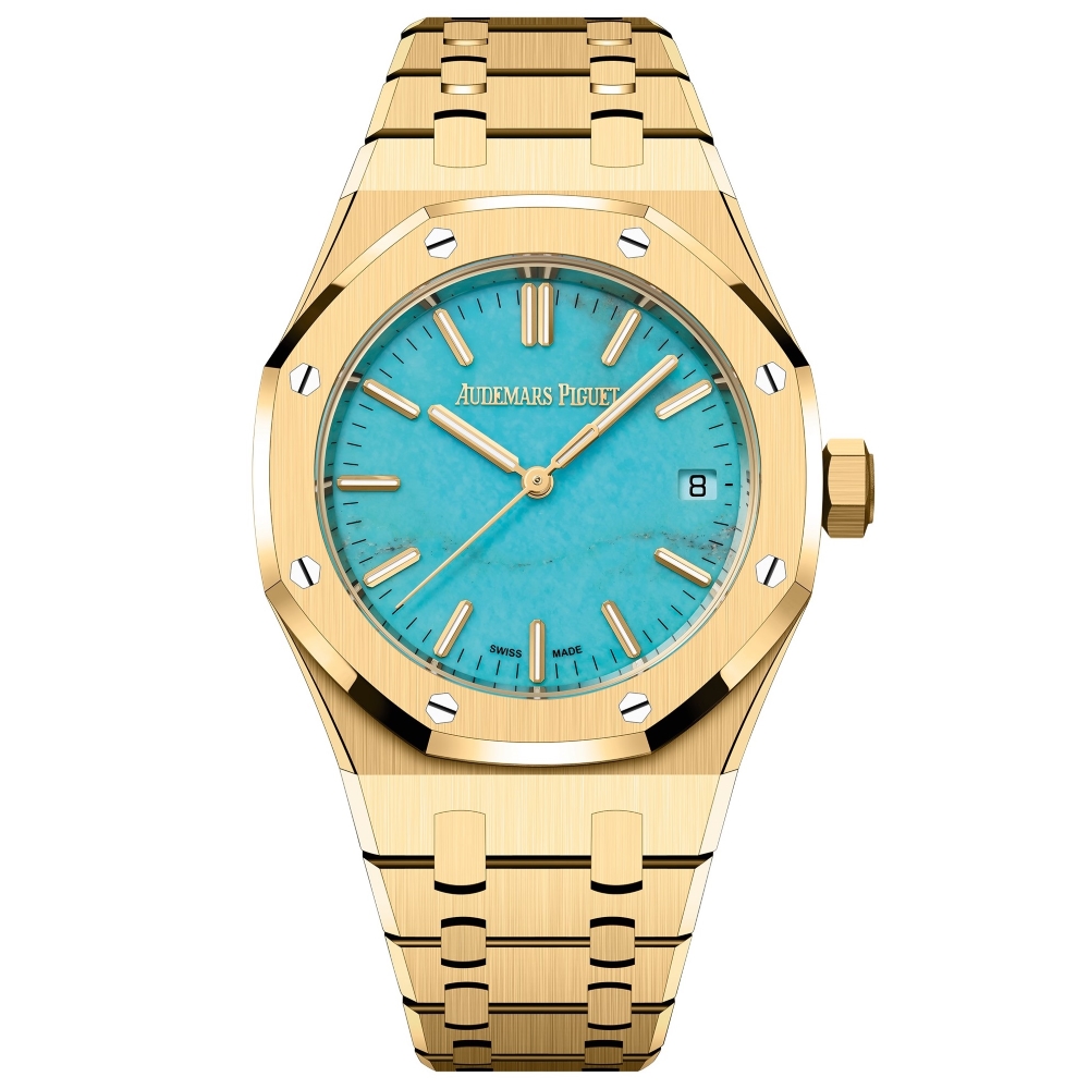 Đồng hồ Audemars Piguet Royal Oak 37mm Yellow Gold with Natural Turquoise Dial
