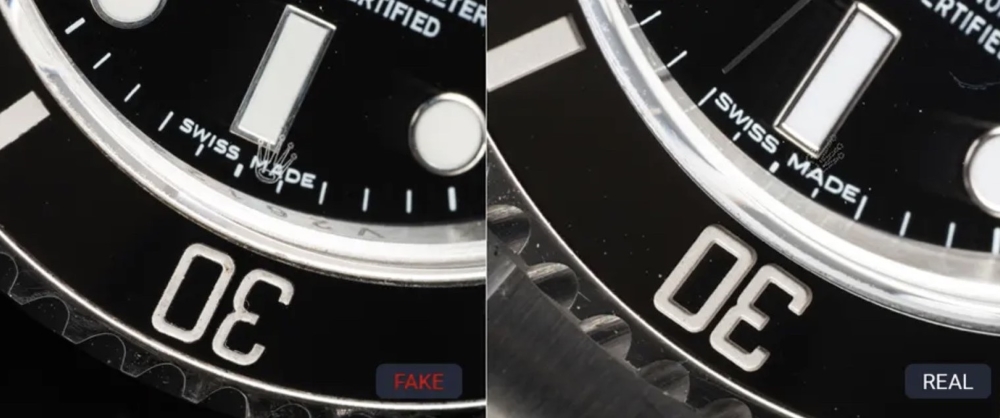 Phân biệt Rolex thật giả bằng cách Kiểm Tra Logo Rolex Trên Mặt Kính