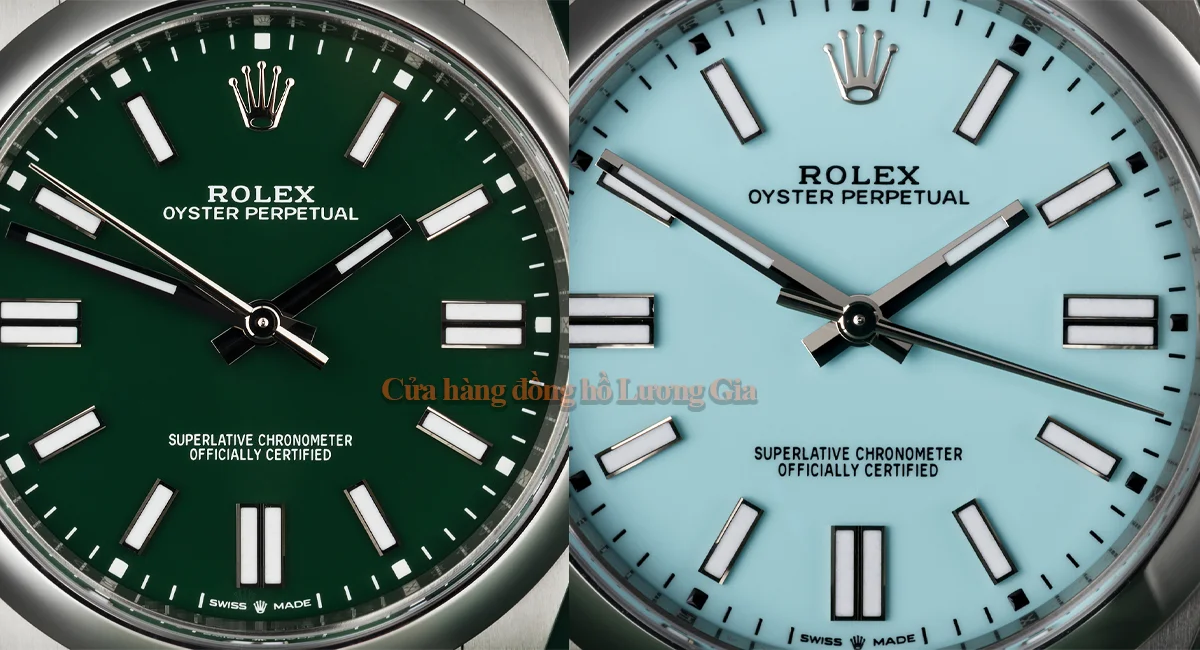 Thiết kế và màu sắc mặt số đồng hồ Rolex Oyster Perpetual 124300