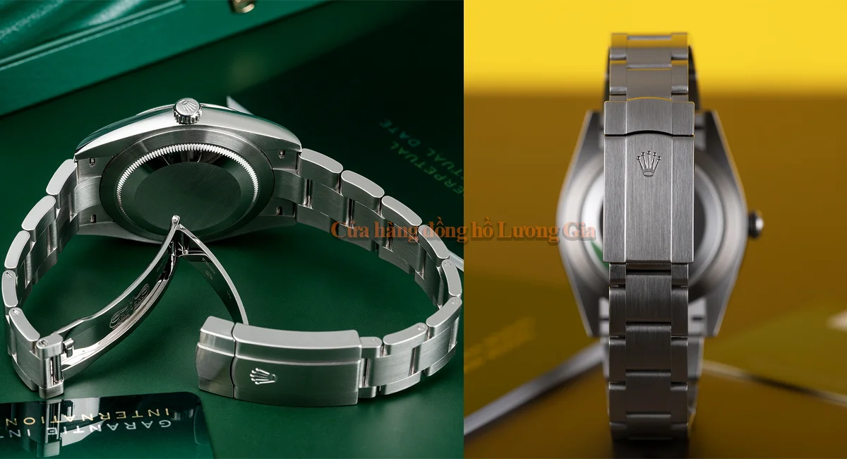 Dây đeo Oyster và khóa đồng hồ Rolex Oyster Perpetual 124300