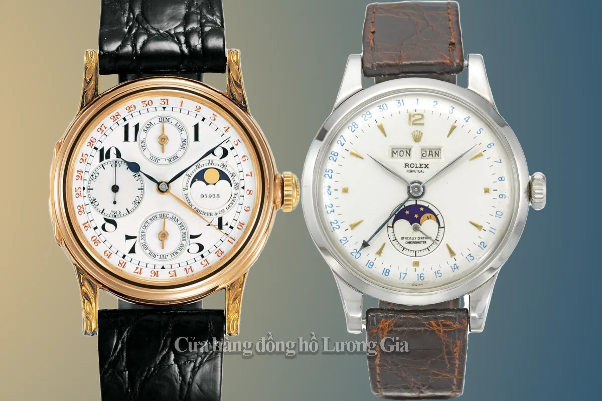 Đồng hồ Moon Phase Patek Philippe 97975 và Rolex Ref 8171