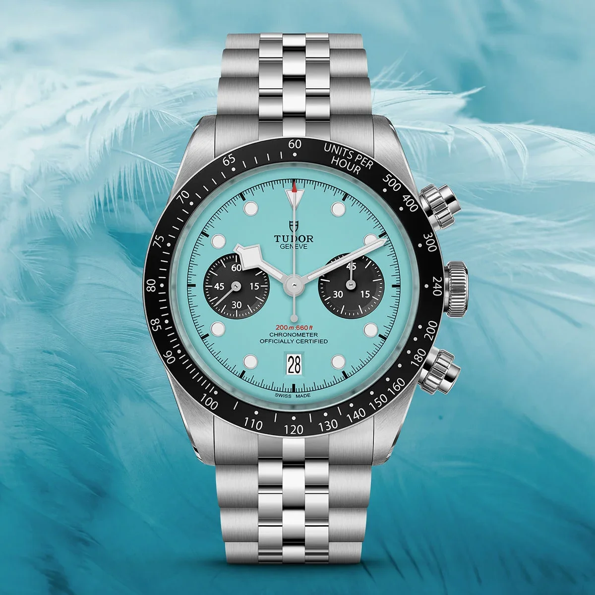 Tudor Black Bay Chrono Flamingo Blue Ref. M79360N-0024: Sắc xanh nổi bật, phong cách thể thao