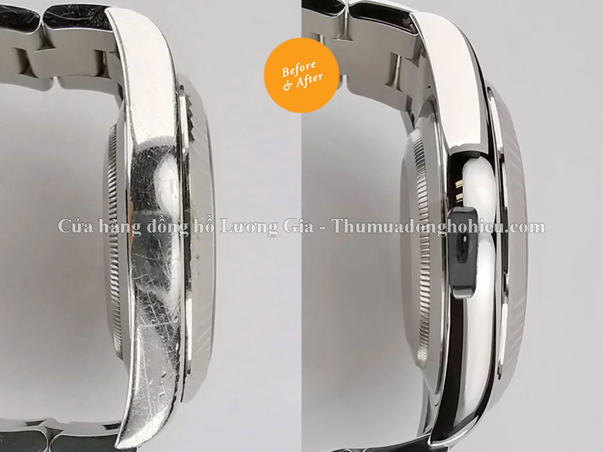 Đánh bóng vỏ và niềng khía đồng hồ Rolex
