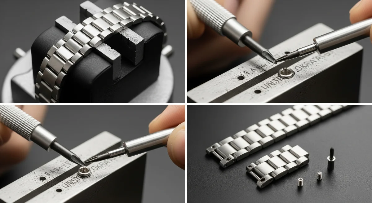 Tháo mắt dây đối với dây đeo sử dụng Ốc Vít (Screw-in Pin)