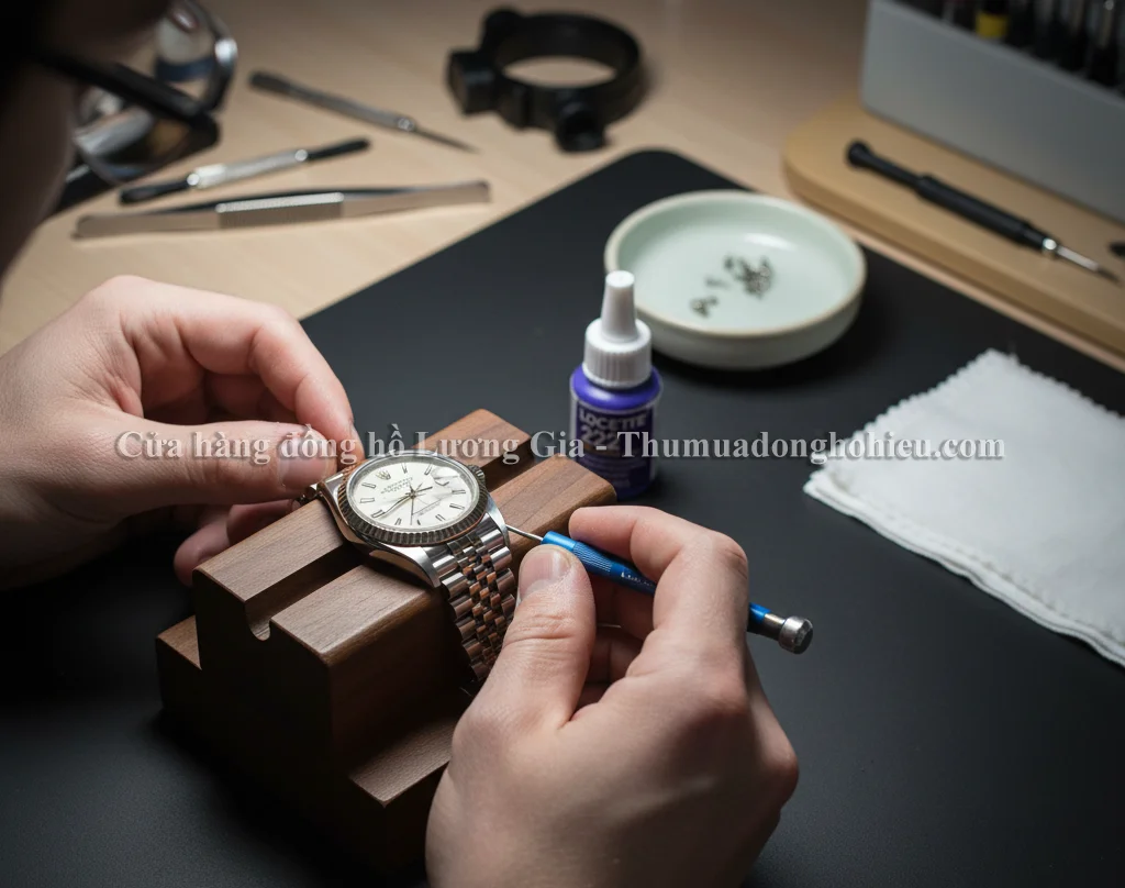 Hướng dẫn quy trình 5 bước tháo mắt dây Rolex (Áp dụng chung)